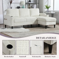 4-seater Elegant Sofa with Stool and Storage with Comfortable Armrests