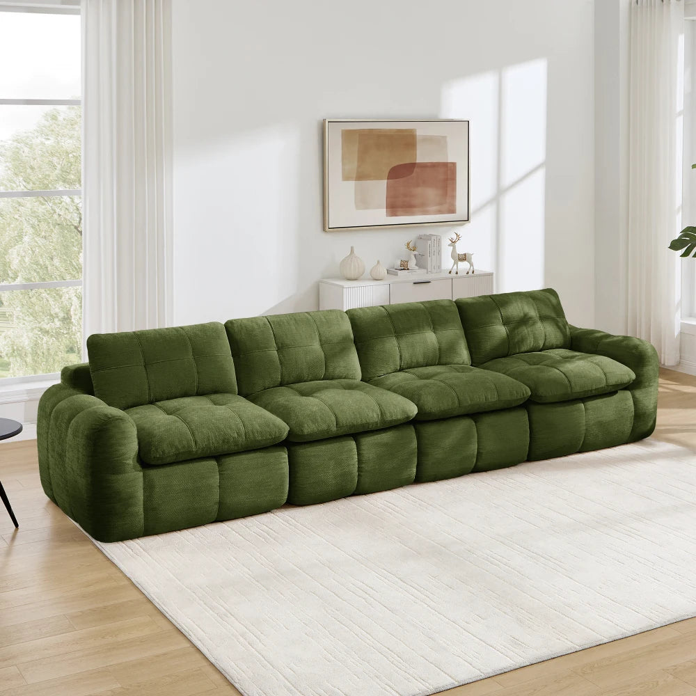 Rammeløs modulsofa til 4 personer, U-form