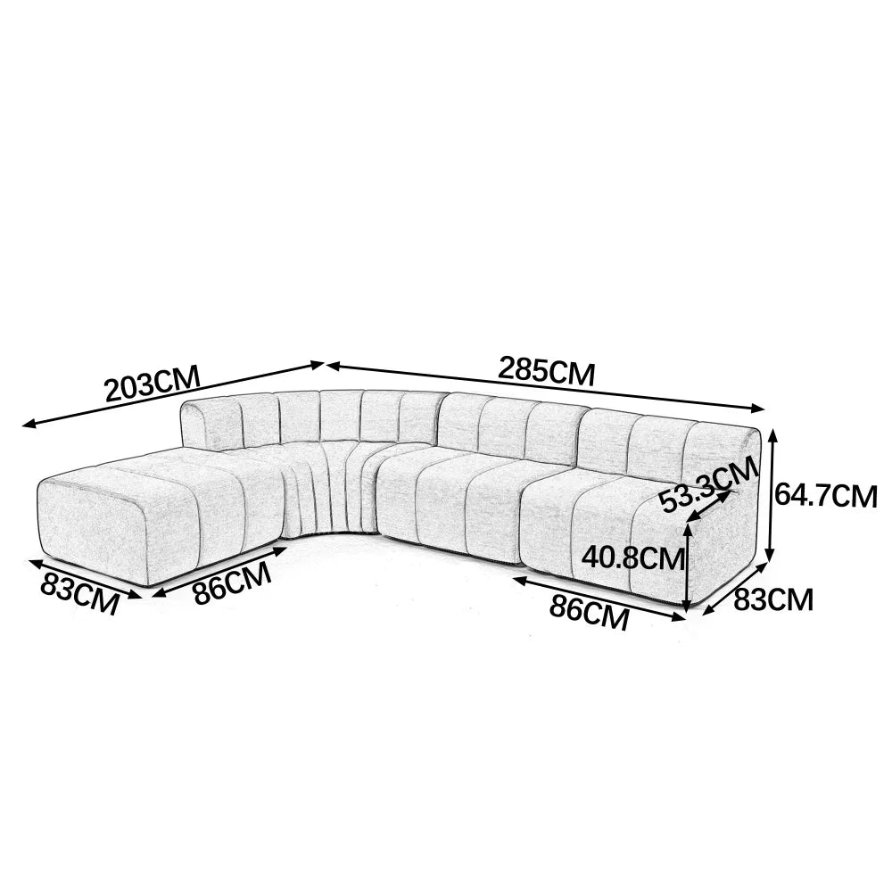4 Seater Compression Modular Corner Sofa