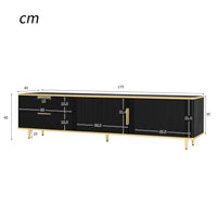 L175×W40×H45cm Modern TV Cabinet, Lowboard, Carved Structure