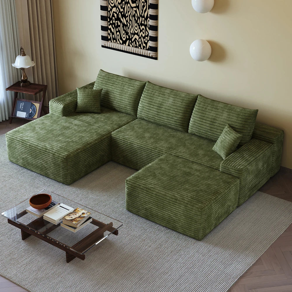 L-formet boneless hjørnesofa 270 cm med lænestol