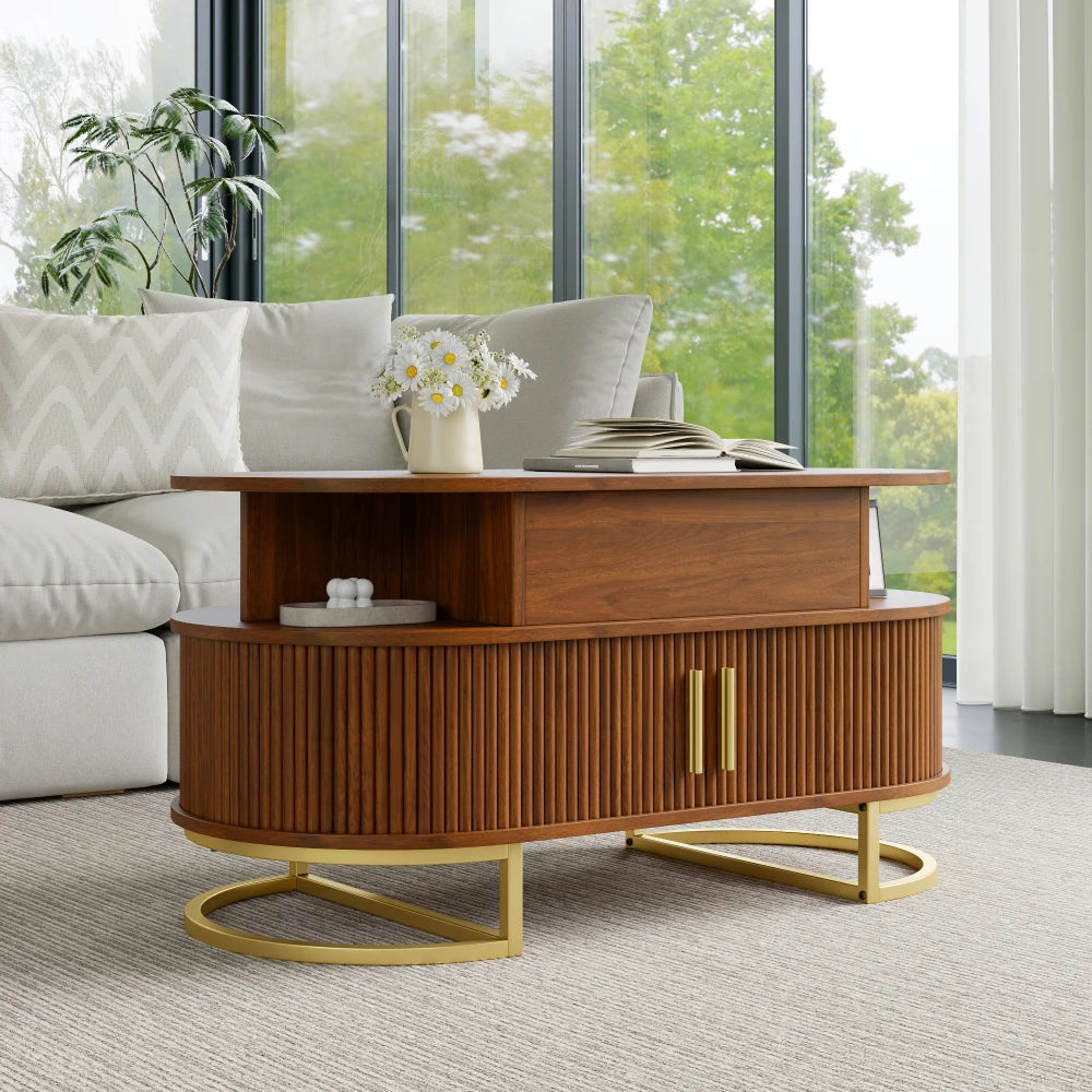 Oval Height Adjustable Coffee Table
