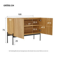 Sideboard with 2 Doors and 3 Drawers, Metal Legs, TV Cabinet, Buffet