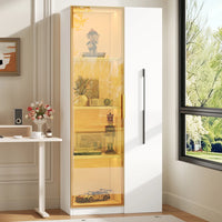 70×40×160cm Modern Large Showcase with Glass Doors