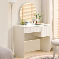 Modern White Makeup Vanity Table with Mirror