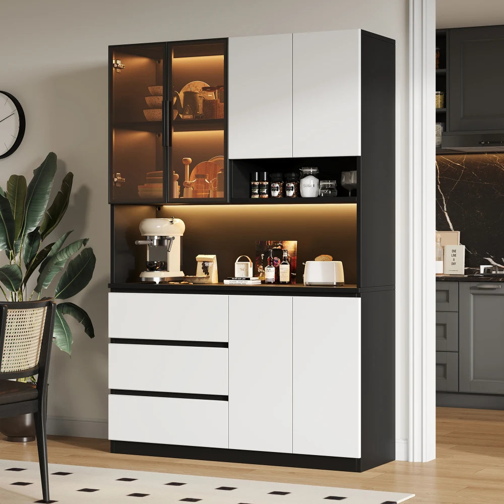120.5×40×180CM Kitchen Storage Cabinet with 6 Doors