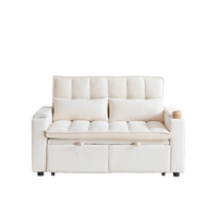 142cm Wide 3‑in‑1 Reclining Convertible Sofa Bed