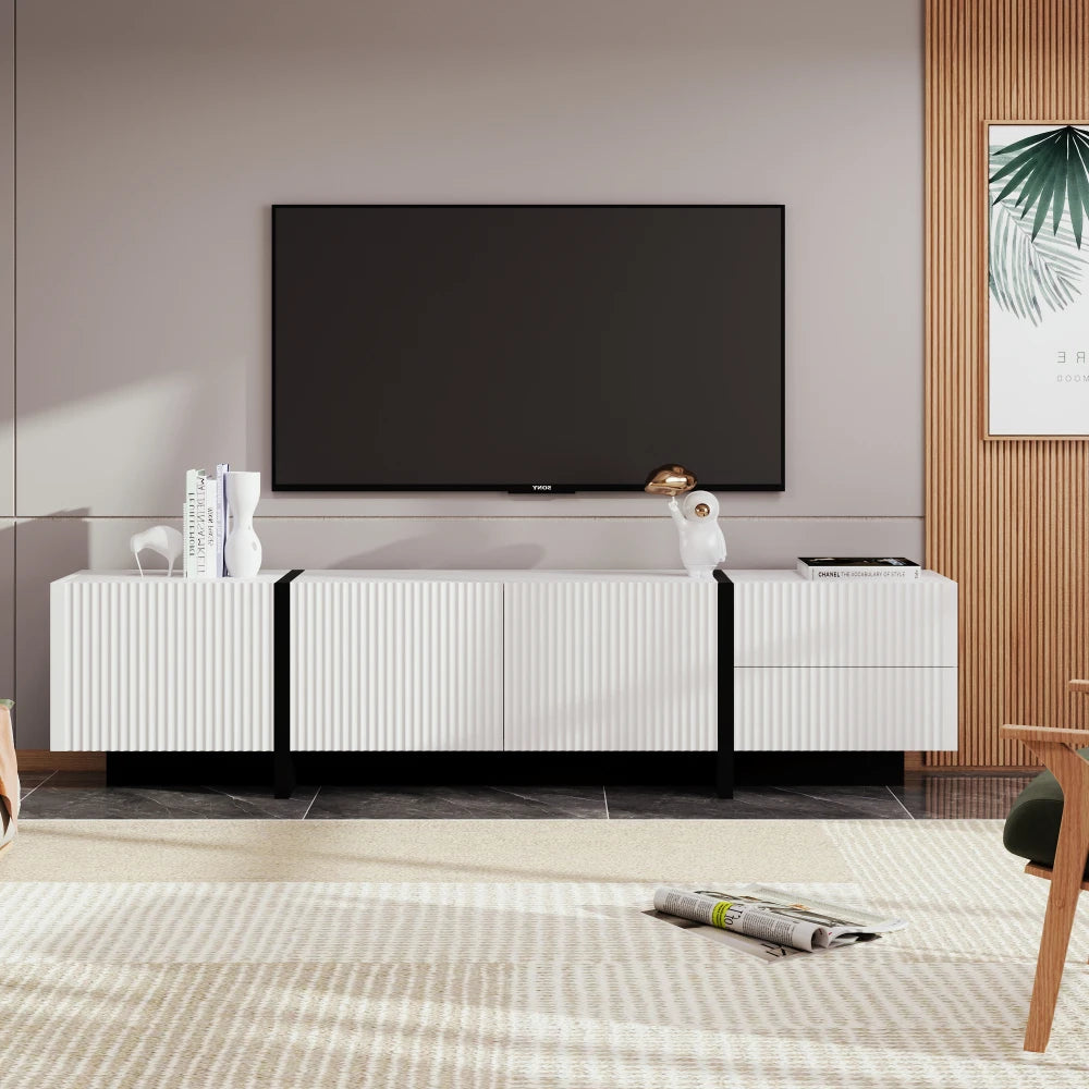 Moderne TV-bord 190 cm med 3 låger og 2 skuffer
