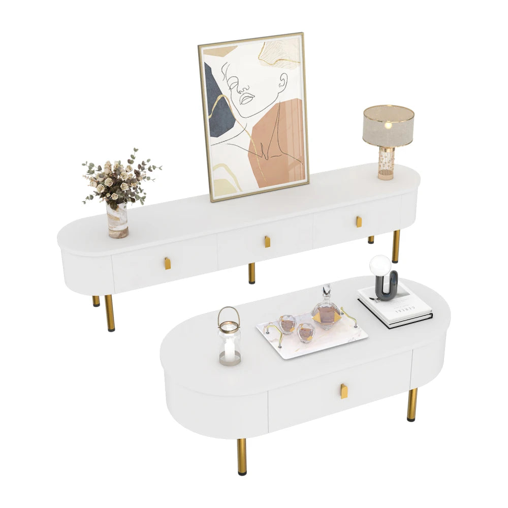 Modern Furniture Lightweight Luxury TV Cabinet Coffee Table Combination