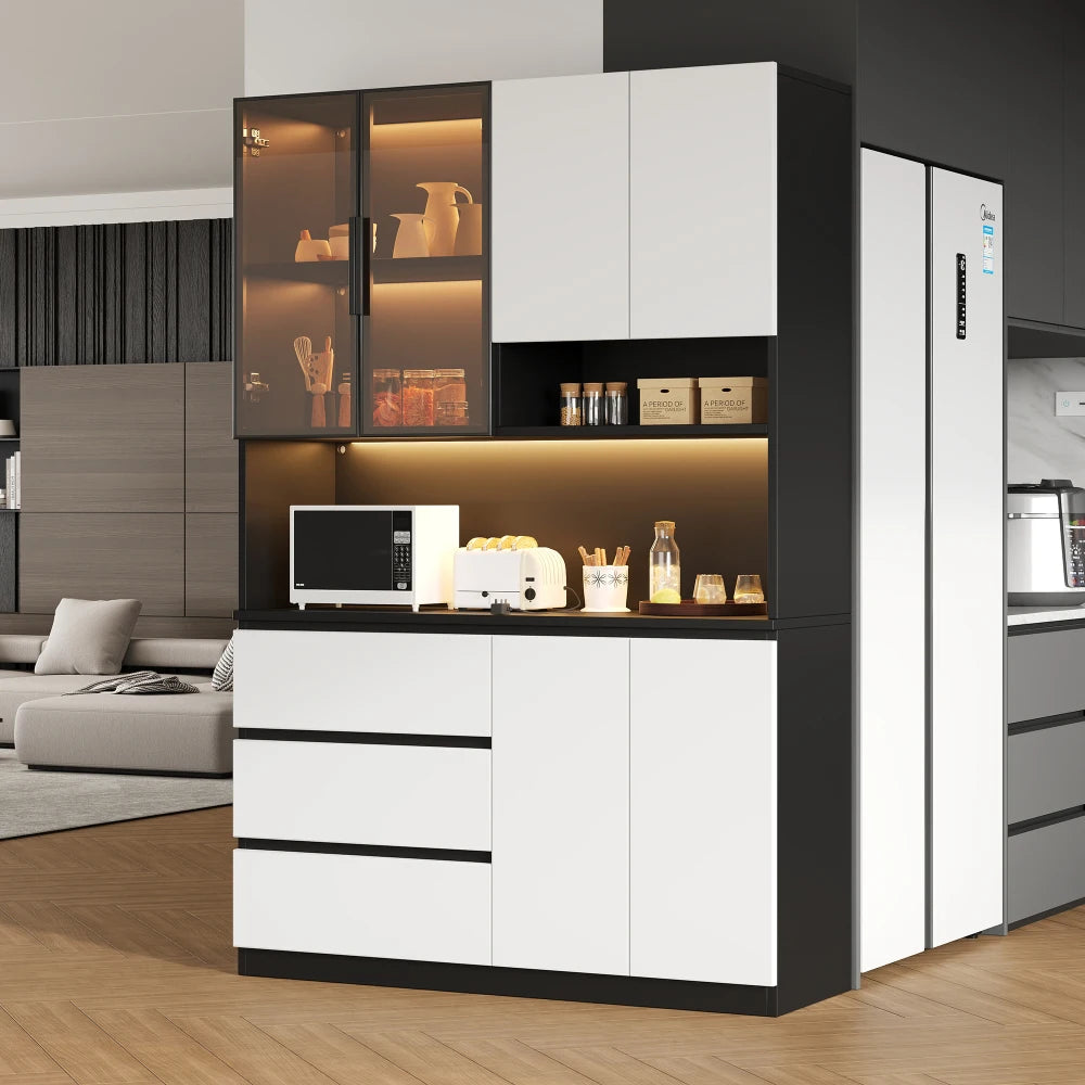 120.5×40×180CM Kitchen Storage Cabinet with 6 Doors