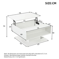 80*75*40cm Geometric Coffee Table with Hydraulic Lift