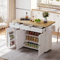 Kitchen Island with Folding Worktop
