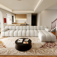 400cm L-Shape Corner Foam Boneless Compression Sofa