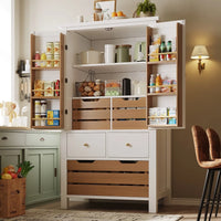 80x40x140cm Kitchen Cabinet, Multi-purpose Buffet, Snack Cabinet