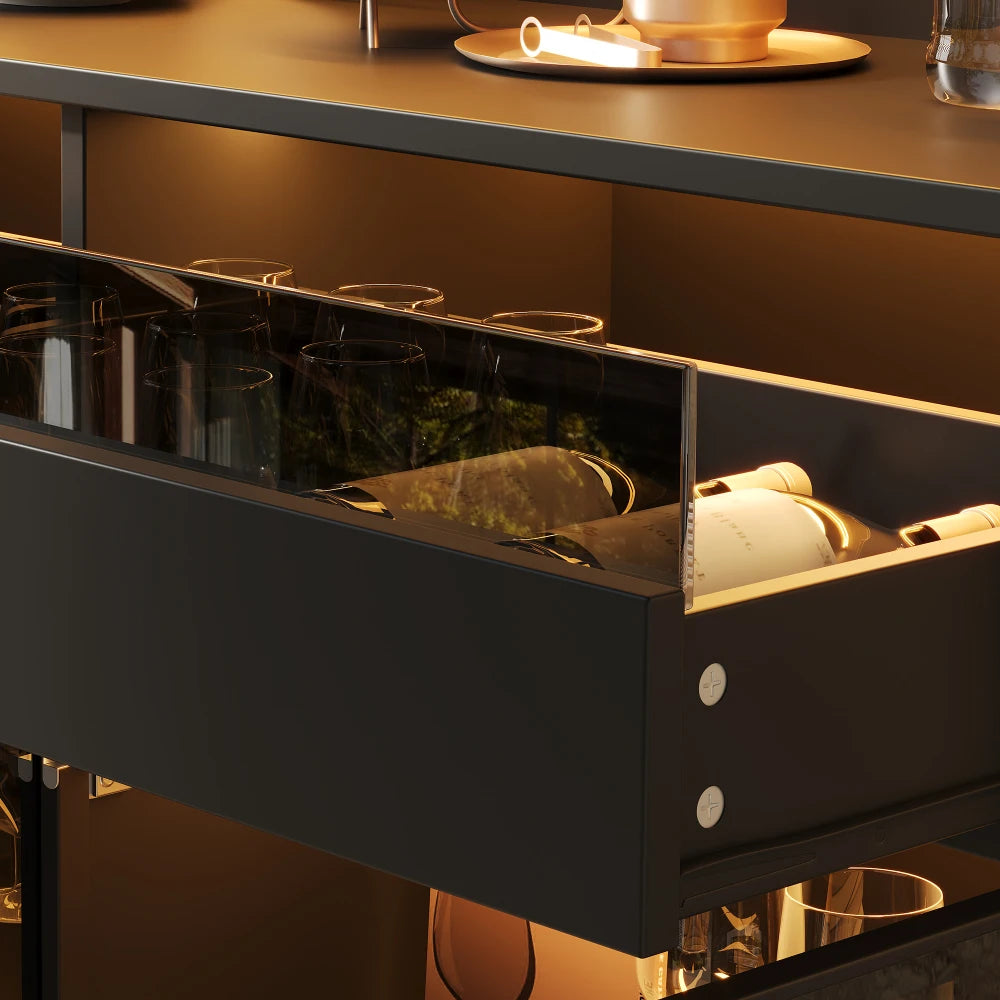 120x40x180cm Modern Glass Showcase Sideboard