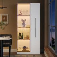 70×40×160cm Modern Large Showcase with Glass Doors