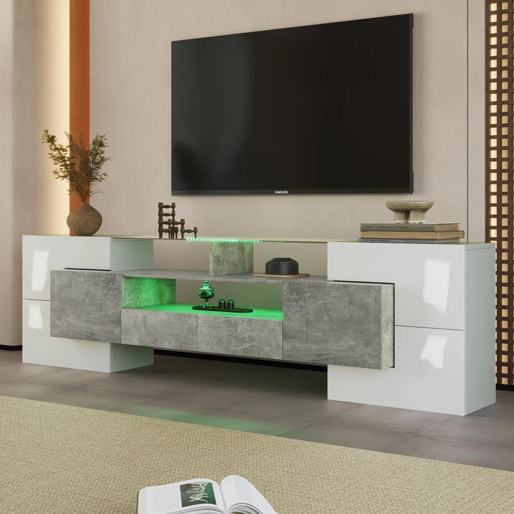 L200 X W35 X H60(cm) High Gloss TV Cabinet, Living Room Lowboard