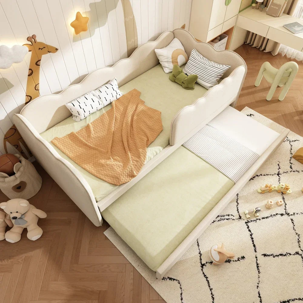 Modern Upholstered Bed Daybed 90x190cm, with Pull-out Bed 90x190cm