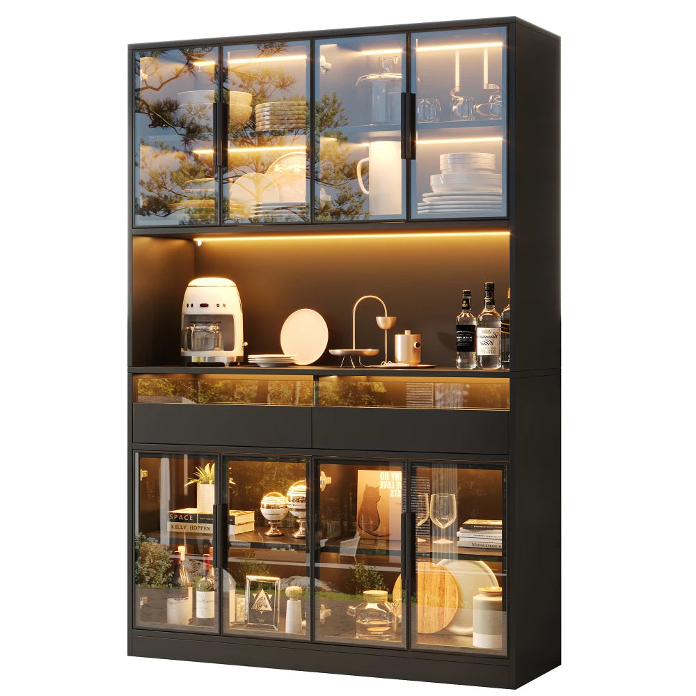 120x40x180cm Modern Glass Showcase Sideboard
