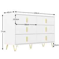 Modern Sideboard with 6 Drawers, Chest of Drawers and Plenty of Storage