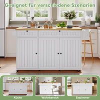 Kitchen Island with Folding Worktop