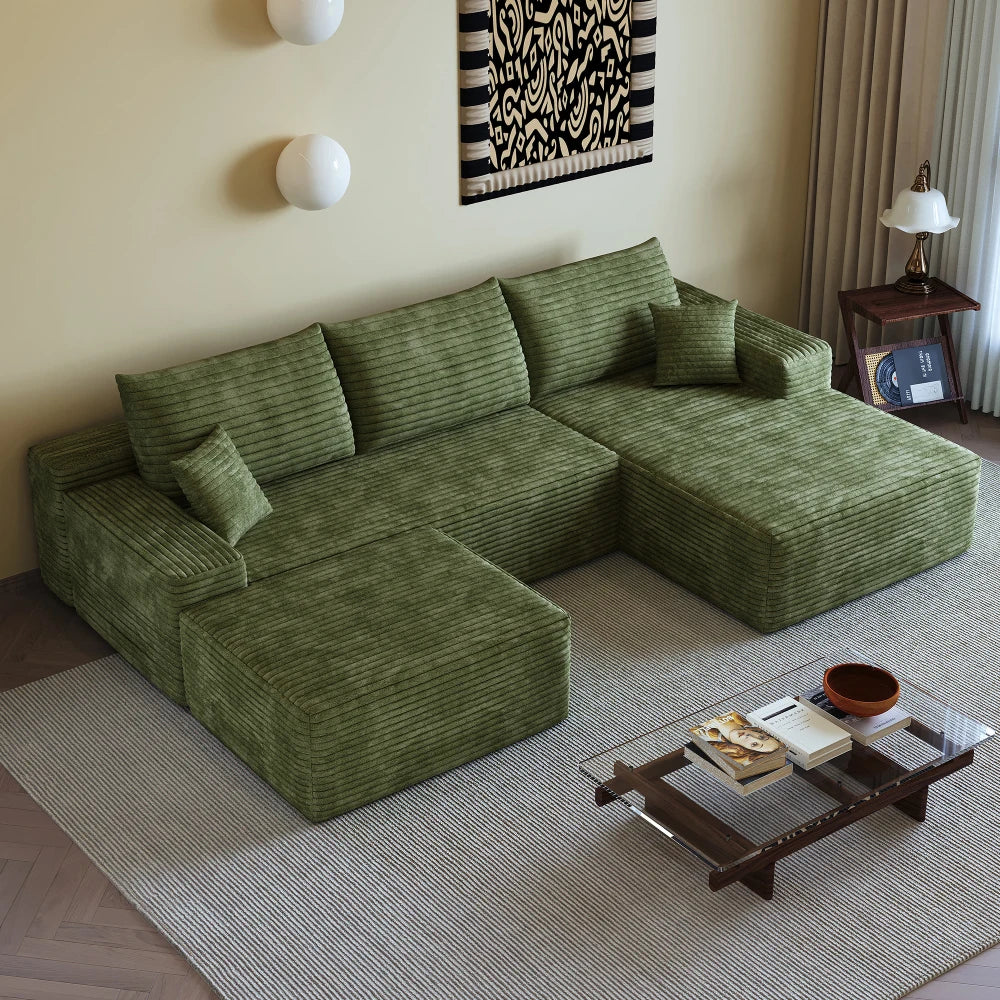 L-formet boneless hjørnesofa 270 cm med lænestol