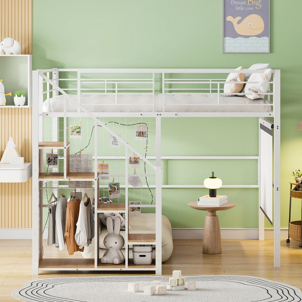 Modern High Bed with Safety Ladder 140*200