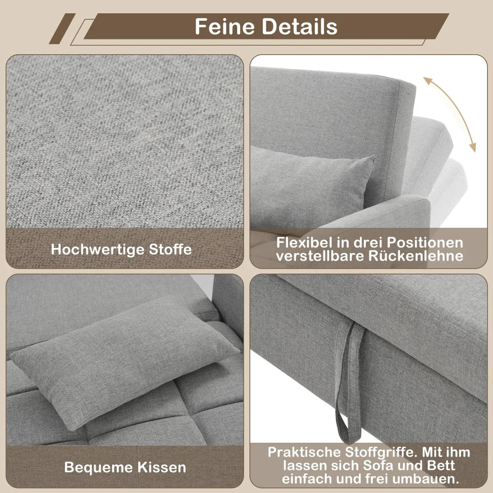 Multifunctional Folding Sofa Bed, Adjustable Back Sofa