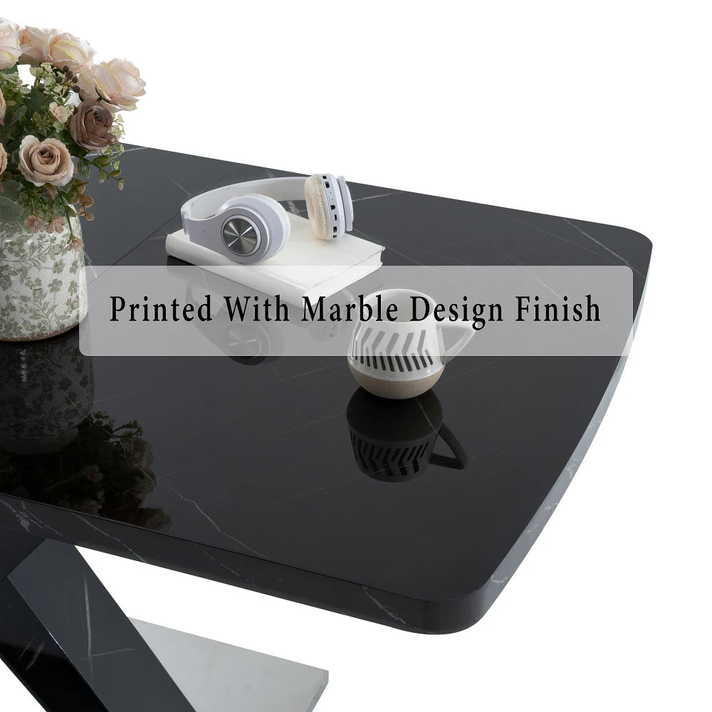 120CM-160CM Modern Rectangle Dining Table, Stretchable