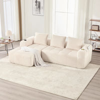 Compact Sofa Soft, Modular Sofa with Side Pocket and Beverage Holder