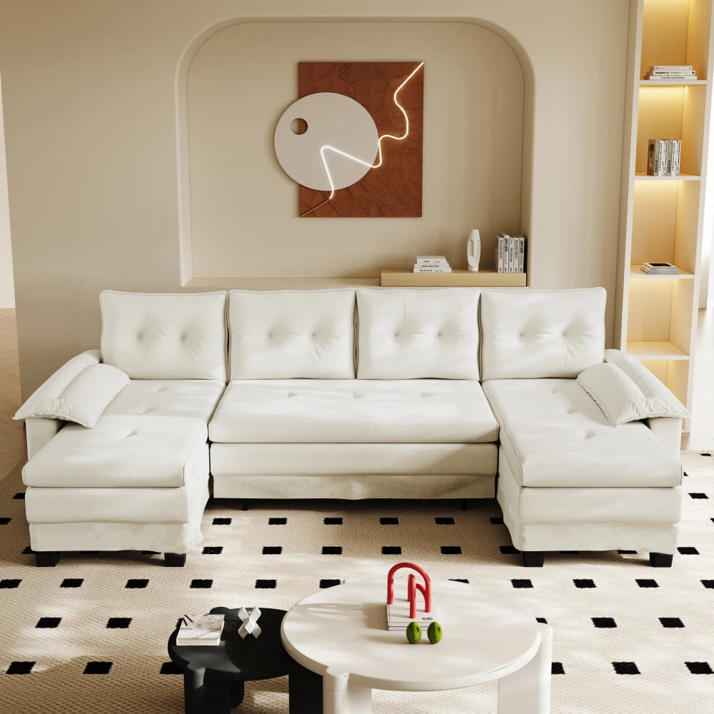 278cm U-Shaped Modular Sofa Bed