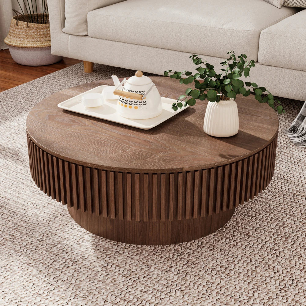 75cm Round Coffee Table with Storage