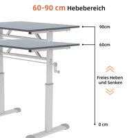 60×80cm/60×100cm/60×120cm Adjustable Height Lifting Study Desk Available for Kids