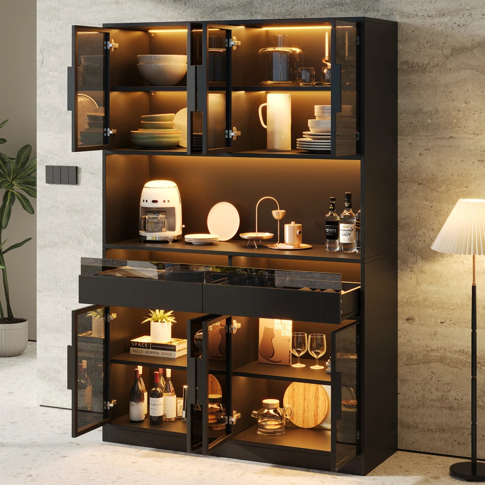 120x40x180cm Modern Glass Showcase Sideboard