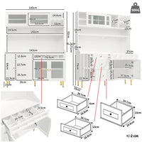 145×39×171cm Modern Kitchen Cabinet
