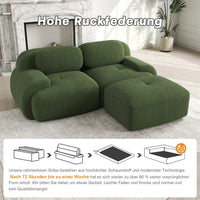 82'' Corner Sofa in Soft Cord Fabric, Modular Combined with Curved Armrests