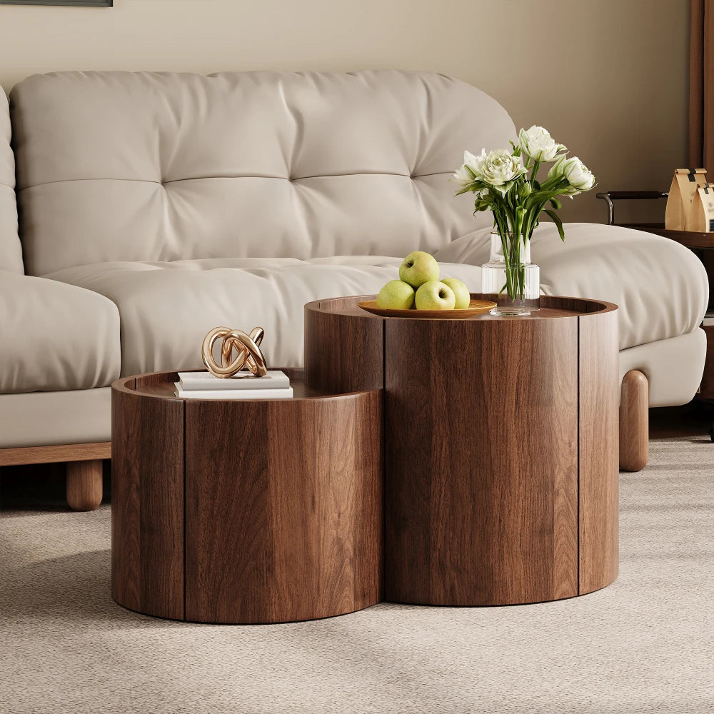 Round Coffee Table with Storage Room