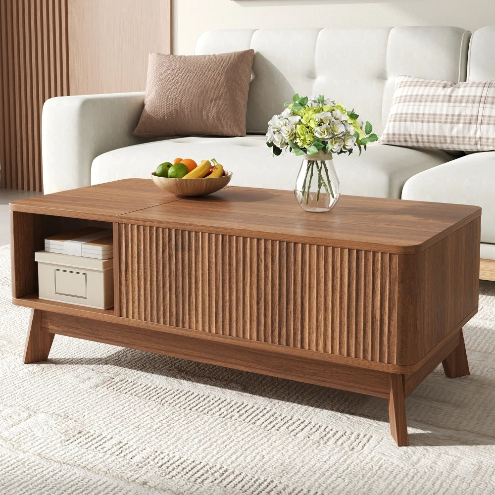 Modern Coffee Table with Lifting Function, Wave Optics