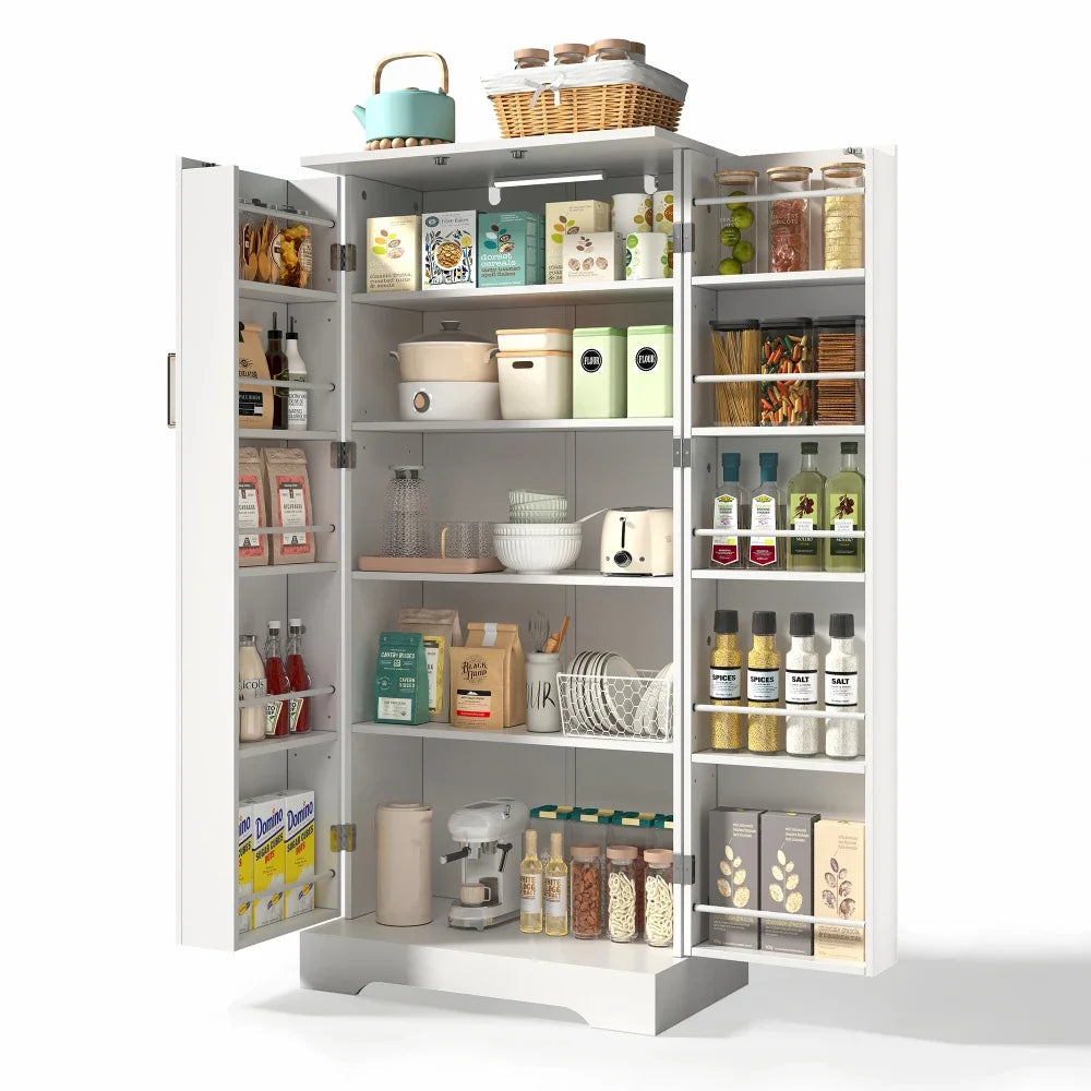 60×35×128cm, kitchen Cabinet with LED Sensor Light