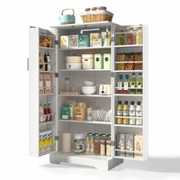 60×35×128cm, kitchen Cabinet with LED Sensor Light