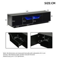 180x40x45cm High‑Gloss TV Stand Lowboard