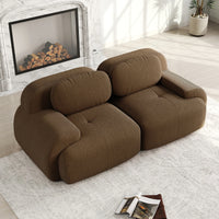 Loveseat-sofa med buede armlæn og skridsikker bund