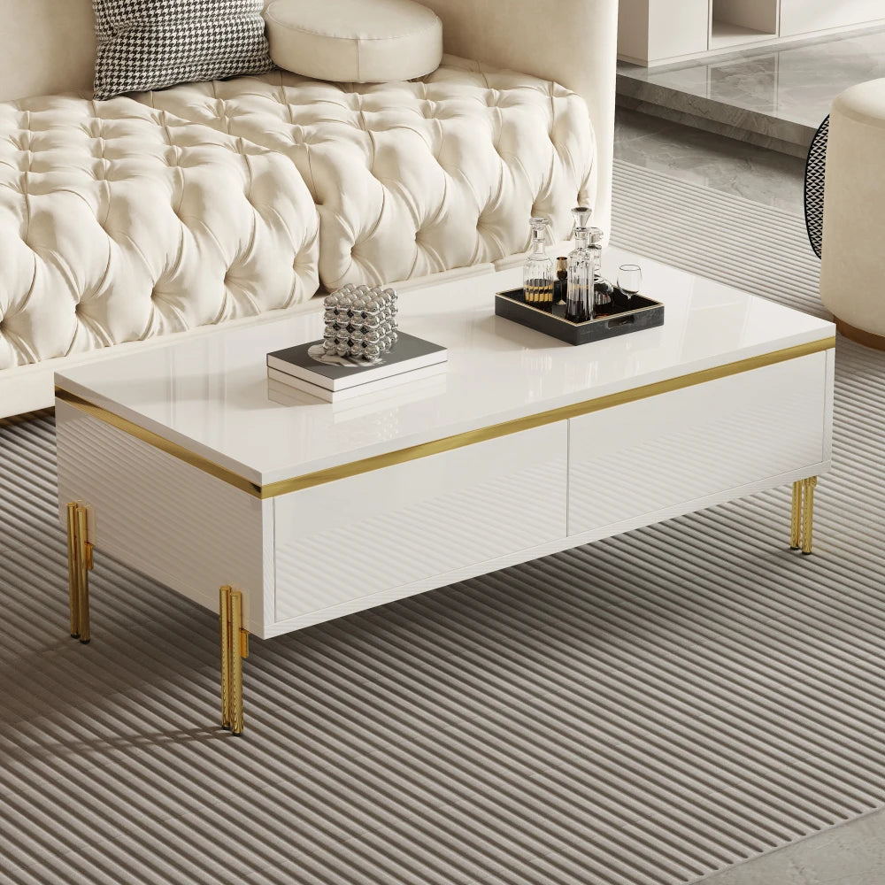 Modern High-gloss Coffee Table, Stylish Side Table