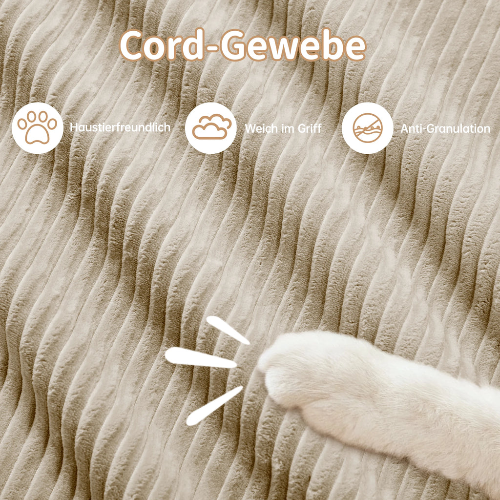 Boneless Corduroy Sofa, Breathable Rope Structure, Ultra Wide Armrests