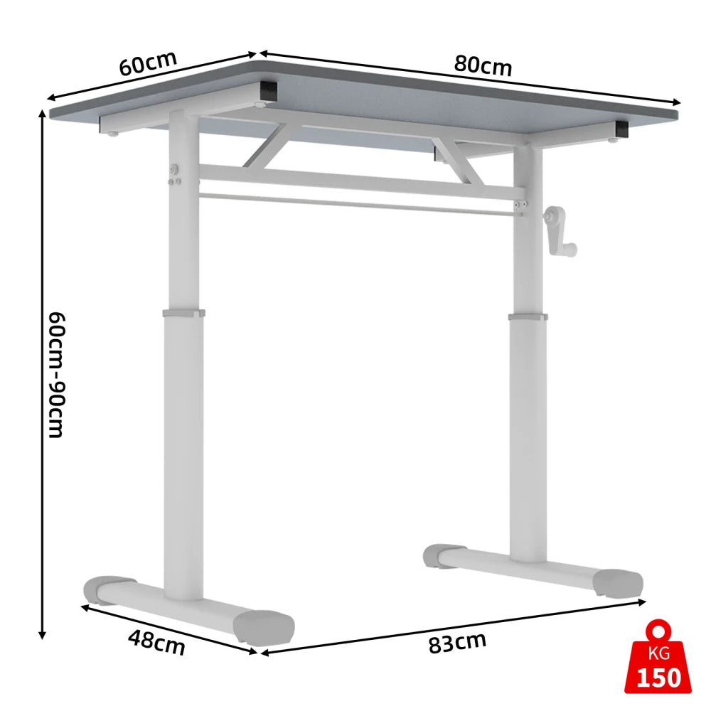 60×80cm/60×100cm/60×120cm Adjustable Height Lifting Study Desk Available for Kids