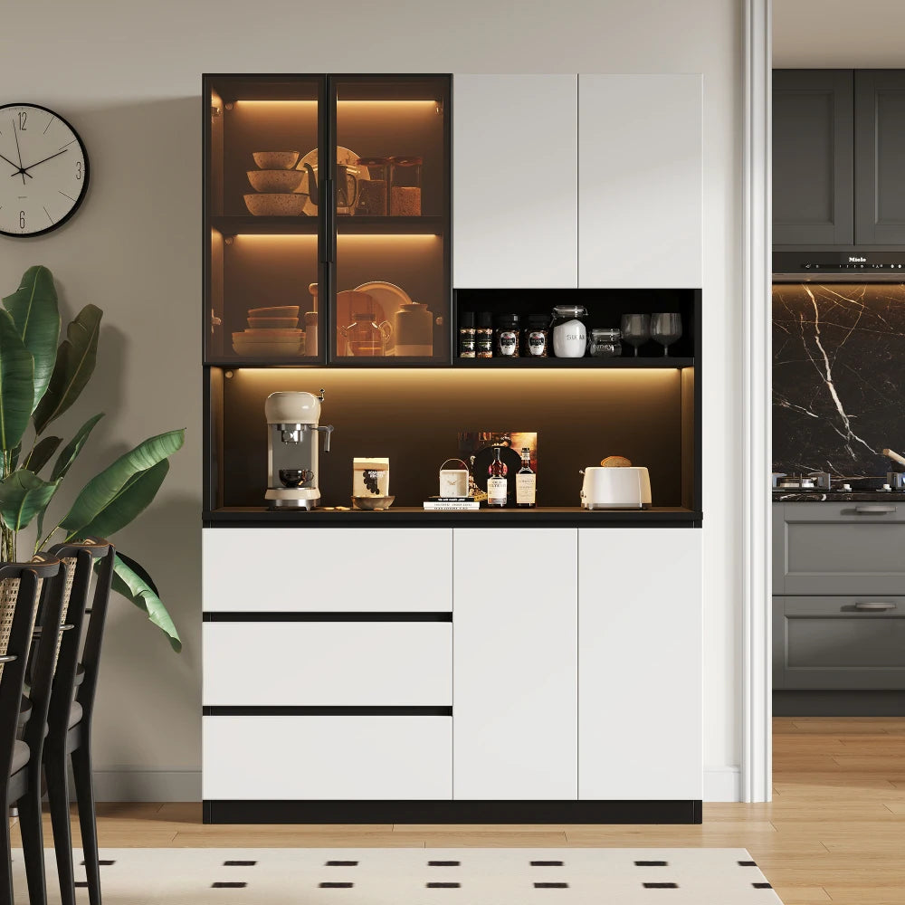 120.5×40×180CM Kitchen Storage Cabinet with 6 Doors