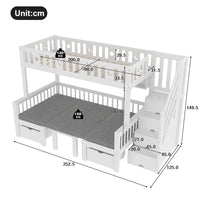 90x200cm Multifunctional High Bed, 2-in-1 Bed and Desk