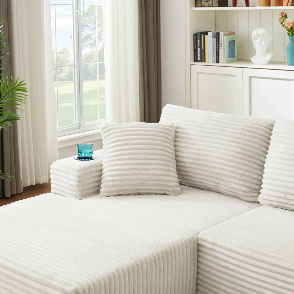 Boneless Modular U-Shaped Sofa Frame-Free for Living Room