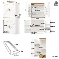 Kitchen Cabinet with 12 Doors & Drawers (80x40x180cm)