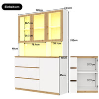 Bookcase with Glass Doors and LED Lighting